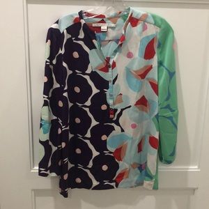 Floral Diane von Furstenberg silk floral top.